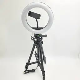 Кільцева LED лампа 20см 10W з Пультом тримачем для телефону та штатив 102см кільцеве світло Ring Light M-20 - мініатюра 1