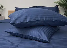 Набір наволочок Moon&Star Satin Stripe Delfi Blue 40х40 см 2 шт - мініатюра 4