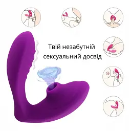 Вібратор з вакуумною стимуляцією I’MCUM DoubleLick Pro Фіолетовий (IM-KCD210-purple) - мініатюра 5