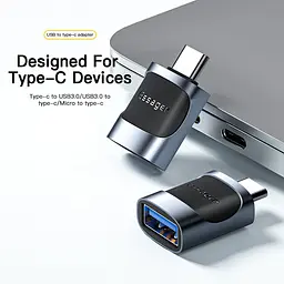 Адаптер Essager USB/ Type-C USB 3.0 A Blue - мініатюра 3