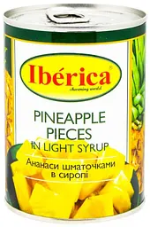 Ананаси Iberica Pineapple Pieces in light Syrup шматочки в сиропі 565 г