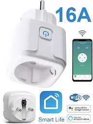 Розумна WiFi розетка 16А Smart Life Head з таймером для дистанційного керування розеткою через інтернет та обліку витрати енергії туя - мініатюра 5