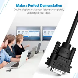 Спліттер - розгалуджувач - адаптер Ugreen VGA to 2xVGA Splitter MicroUSB Port (1 метр) (UGR-20918) - мініатюра 6