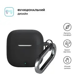 Силіконовий чохол для навушників OPPO Enco Buds3, Hang Case, чорний, ультратонкий захисний кейс товщиною 2 мм, захист від подряпин, пилу та ударів, компактний, з карабіном для кріплення, ArmorStandart (ARM88030) - мініатюра 2