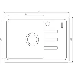 Гранітна мийка Globus Lux Mono сірий камiнь 620x435мм-А0005 000022392, Сірий - мініатюра 6