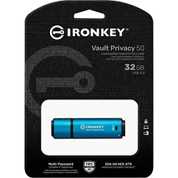 USB флеш-накопичувач Kingston IronKey Vault Privacy 50 32GB USB-A 3.2 Gen 1 Blue (IKVP50/32GB) [119508] - мініатюра 3
