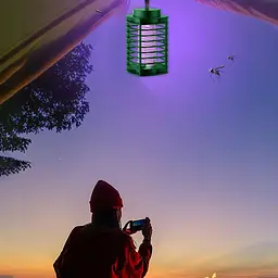 Відлякувач комарів USB Електрична лампа пастка для комах знищувач UKC Y15 зелена - мініатюра 3