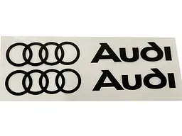 Наліпка Audi 210х70мм чорна 2шт (універсальна)