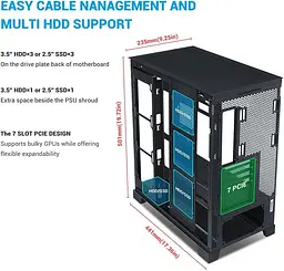 Корпус SAMA V50 без БЖ (V50-BKADA4X1-GL) Black - мініатюра 10