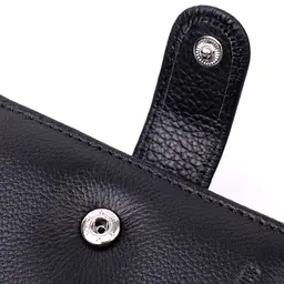 Чоловічий гаманець середнього розміру із натуральної шкіри ST Leather 22444 чорний - мініатюра 5