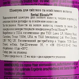 Шампунь для блондинок Tigi Bed Head Serial Blonde Shampoo 400 мл - мініатюра 4