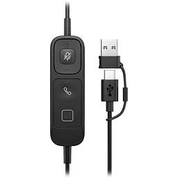 Гарнітура Poly On-ear HP Mission 625 USB-A USB-C 2 x Uni-mic AI noise reduction Black (C01C6AA) - мініатюра 6