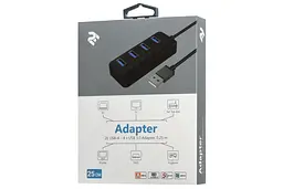 Розгалужувач 2E-W1405 USB Type-A to 4 USB 3.0 Hub with switch 0.25 м - мініатюра 3