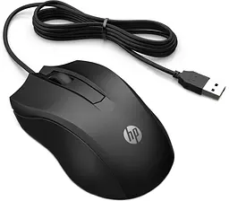 Мишка дротова HP 100 USB, чорна - мініатюра 2