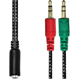 Перехідник XoKo AC-007 2x3.5-мм jack(F) - 3.5-мм 4pin jack(M) (XOKO AC-007) - мініатюра 4