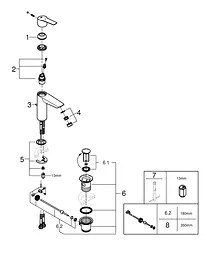 Змішувач для умивальника M-Size Grohe QuickFix Start 23552002 Хром - мініатюра 5