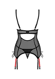 Корсет Obsessive Glandez, XS/S (чорний) - мініатюра 6