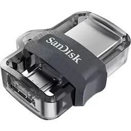 USB Flash накопичувач SanDisk 128GB Ultra Dual Drive m3.0 USB 3.0/microUSB OTG black (SDDD3-128G-G46) - мініатюра 2