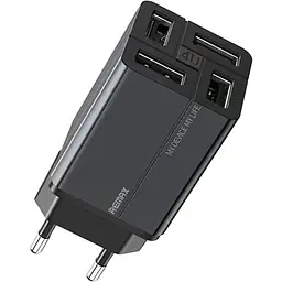 Мережевий зарядний пристрій Remax RP-U43 Wanfu 3.4A 100-240V / 4USB EU Чорний