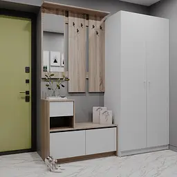 Передпокій Бела та шафа Промо Дуб сонома/Білий 2 ДСП 190х48х204 (42005328) - мініатюра 3