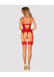 Комплект боді та стрінги Obsessive Ingridia XL/2XL червоний - мініатюра 4