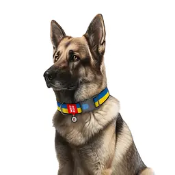 Нашийник для собак Waudog Nylon з QR паспортом, Colors of freedom, пластиковий фастекс, XXL, 46-70х3,5 см - мініатюра 3