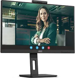 TFT 27 AOC Q27P3CW, QHD, IPS, 75Hz, 2xHDMI, DP, USB-C, RJ-45, USB-hub, webcam, HAS, Pivot, колонки - мініатюра 2
