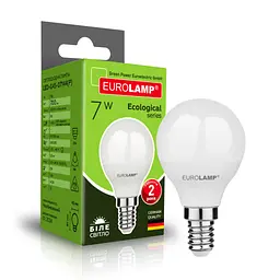 Лампочка Eurolamp LED ECO серія "P" G45 7W 700Lm E14 4000K (LED-G45-07144(P)) - мініатюра 2