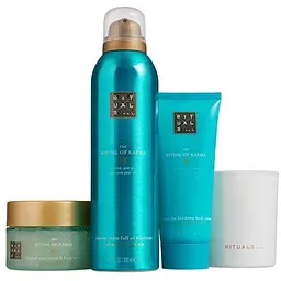Набір Rituals The Ritual of Karma Medium Gift Set: гель-піна для душу 200 мл + пом'якшувальний скраб для тіла 125 г + зволожуючий крем для тіла 100 мл + ароматична свічка - мініатюра 2