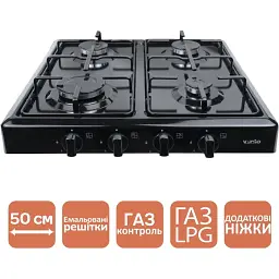 Газова настільна плита VENTOLUX HGT 640 ES (BK) - мініатюра 2