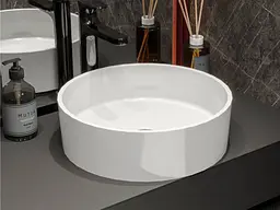Умивальник Miraggio BERGAMO (0002671) Miramarble, Глянцевий, Накладний, Білий - мініатюра 8