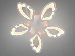 Стильна стельова LED-люстра для спальні та вітальні Diasha 8166/5WH біла, квітка, 80 Вт, 64 см, 10-16m2 - мініатюра 2