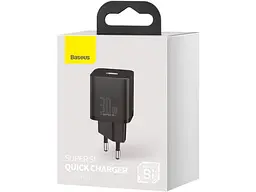 Мережевий зарядний пристрій BASEUS Super Si 30 W Black (CCSUP-J01) - мініатюра 4