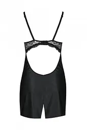 Бэби-долл из эко-кожи и кружева, S/M (чёрный) Passion Loona Chemise - миниатюра 6