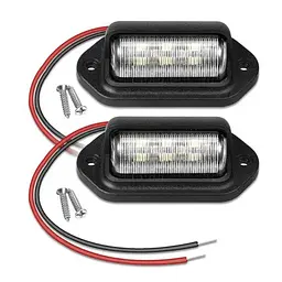LED Підсвічування Номери універсальні Thoc Auto 12/24V 6 LED 2 шт. Чорна (4382)