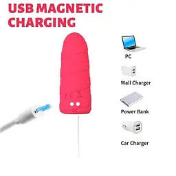 10X Popsicle вібратор-морозиво з USB-зарядкою червоний K000737 - мініатюра 4