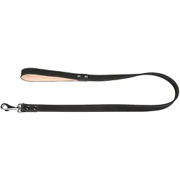 Повідець для собак Collar, подвійний, з прошивкою, шкіряний, 122х2,5 см, чорний - мініатюра 2