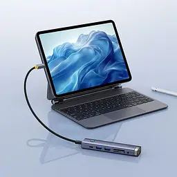 USB-хаб Baseus UltraJoy Series 7-Port HUB AIR Space Grey (Type-C to HDMI4K@60Hz*1+USB3.0*2+PD*1+SD/TF3.0*1+3.5mm*1) (B00052803811-02) - мініатюра 7