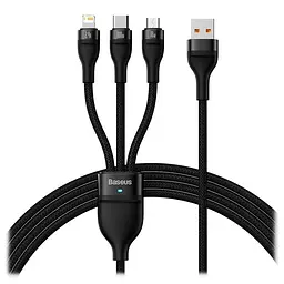 Кабель Baseus Flash Series Ⅱ One-for-three Fast Charging Data Cable USB to M + L + C 100W 1.2m Black