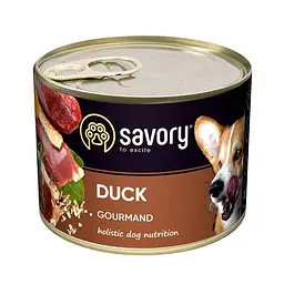 Вологий корм SAVORY повнораціонний для дорослих собак усіх порід з качкою, 200 г (арт.30464)