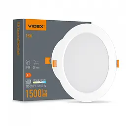 LED світильник Back вбудований круглий VIDEX 15W 5000K