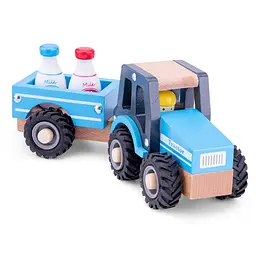 Іграшковий трактор New Classic Toys з причепом і молоком, блакитний (11942) - мініатюра 2