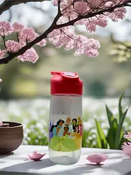 Pepco Дитяча пляшка для води з трубочкою, принцеси Disney, 450 мл - мініатюра 2