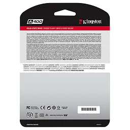 Накопичувач SSD Kingston Sata 2.5" 240Gb A400 256 250 (SA400S37/240G) Б/в - мініатюра 5