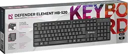 Клавіатура Defender Element HB-520 B, 104+3 кн., UA, USB, чорна (45529)