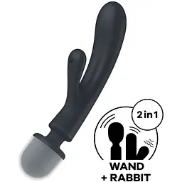 Вібратор Satisfyer Triple Lover для пар та соло три мотори силікон 10 програм сірий - мініатюра 3