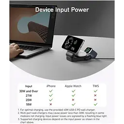 Бездротовий зарядний пристрій Anker MagGo 3-in-1 Qi2 Black (A2918) [162989] - мініатюра 8