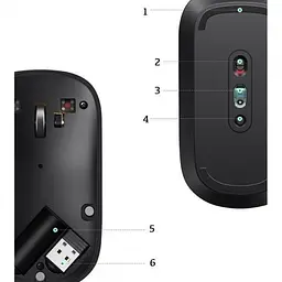 Маніпулятор миша UGREEN MU001 Portable Wireless Mouse (Black) - мініатюра 2