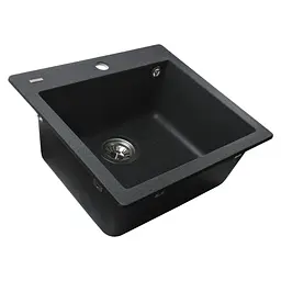 Гранітна мийка Globus Lux Aosta графiт 490x455мм-А0001 000023568, Графит - мініатюра 2