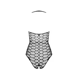 Бодістокінг у велику сітку Passion BS087 black відкрита спина халтер з доступом One size - мініатюра 6